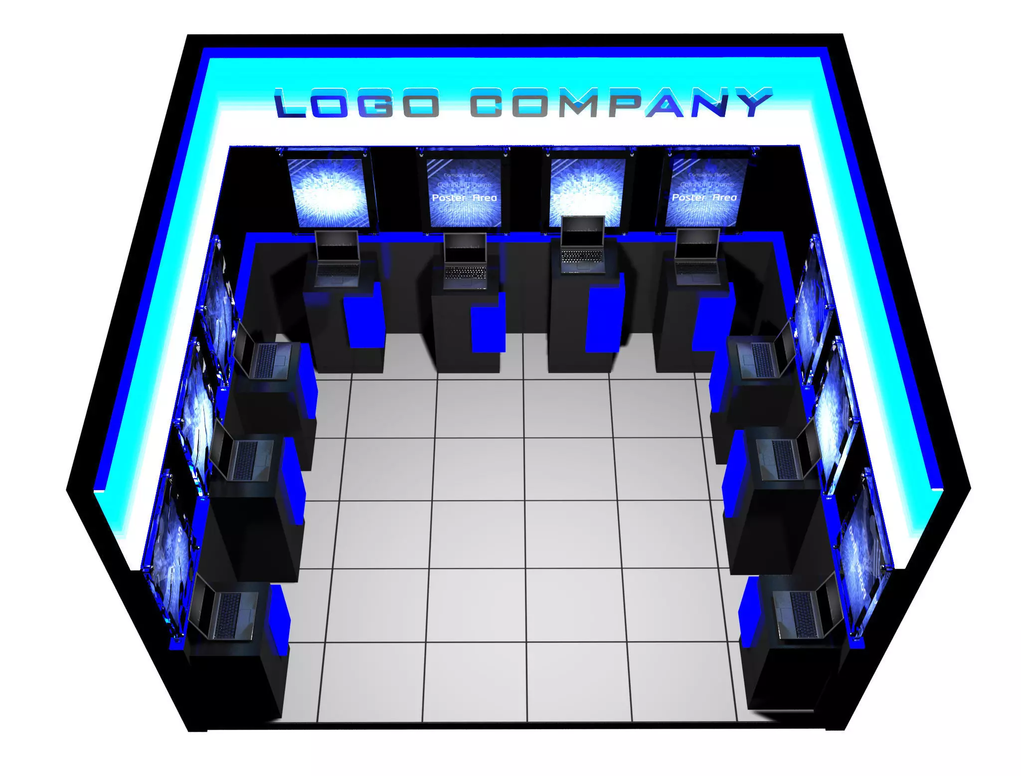  Booth Exhibition Stand a14c 3D model_0