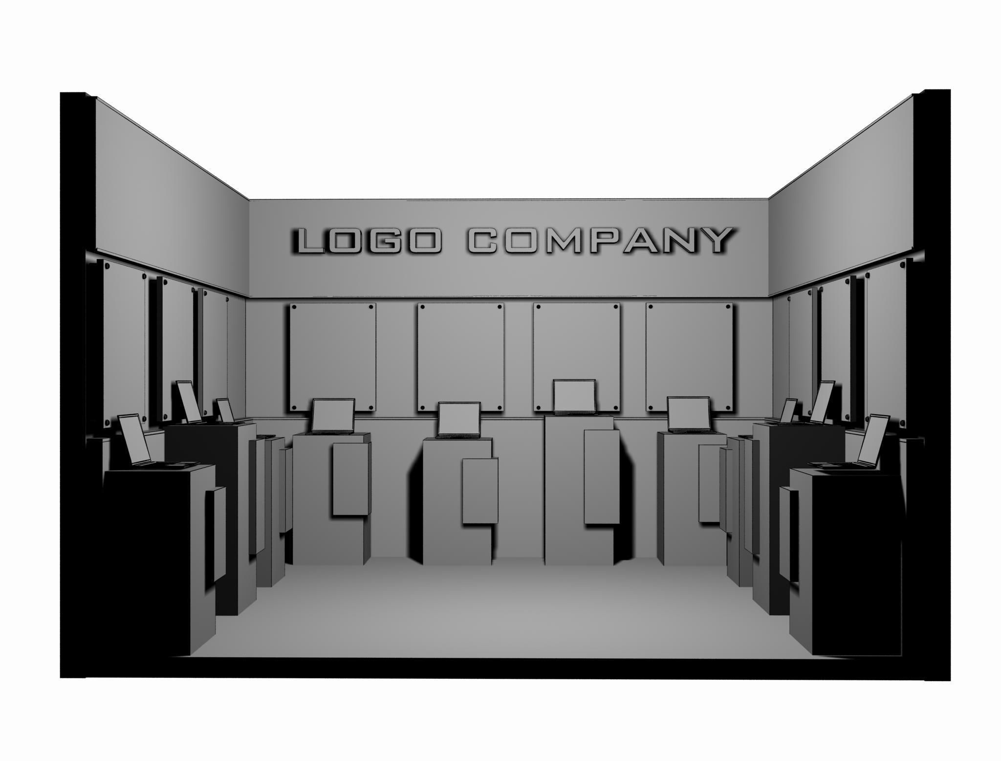  Booth Exhibition Stand a14c 3D model_3