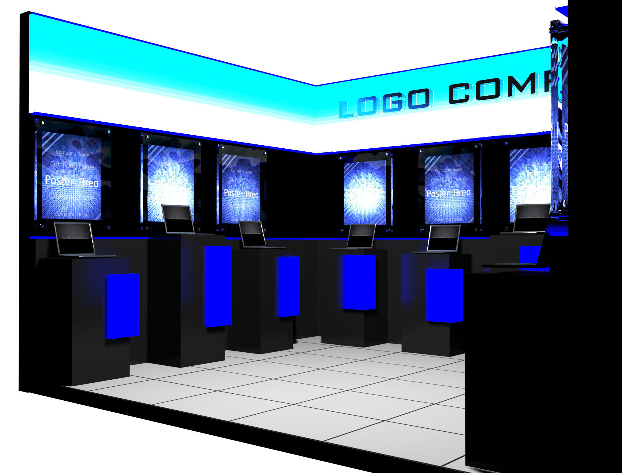  Booth Exhibition Stand a14c 3D model_6