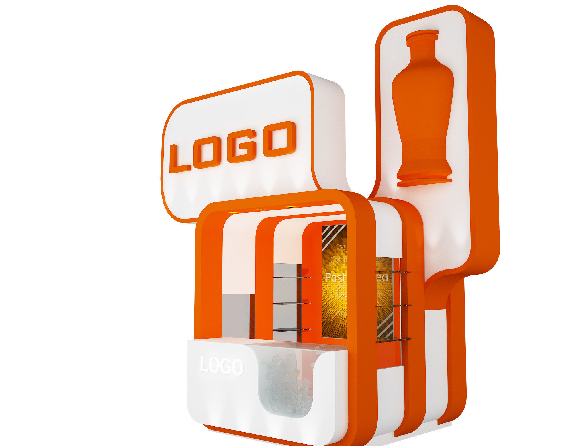 kiosk Booth Exhibition Stand a13 3D model_2