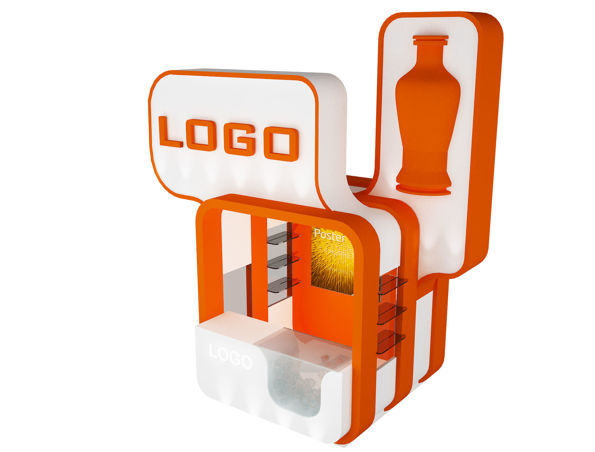 kiosk Booth Exhibition Stand a13 3D model_8