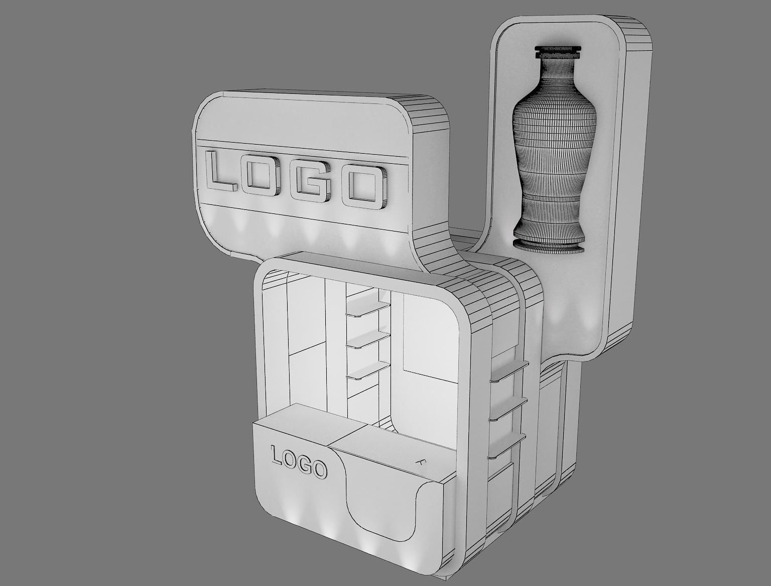 kiosk Booth Exhibition Stand a13 3D model_9