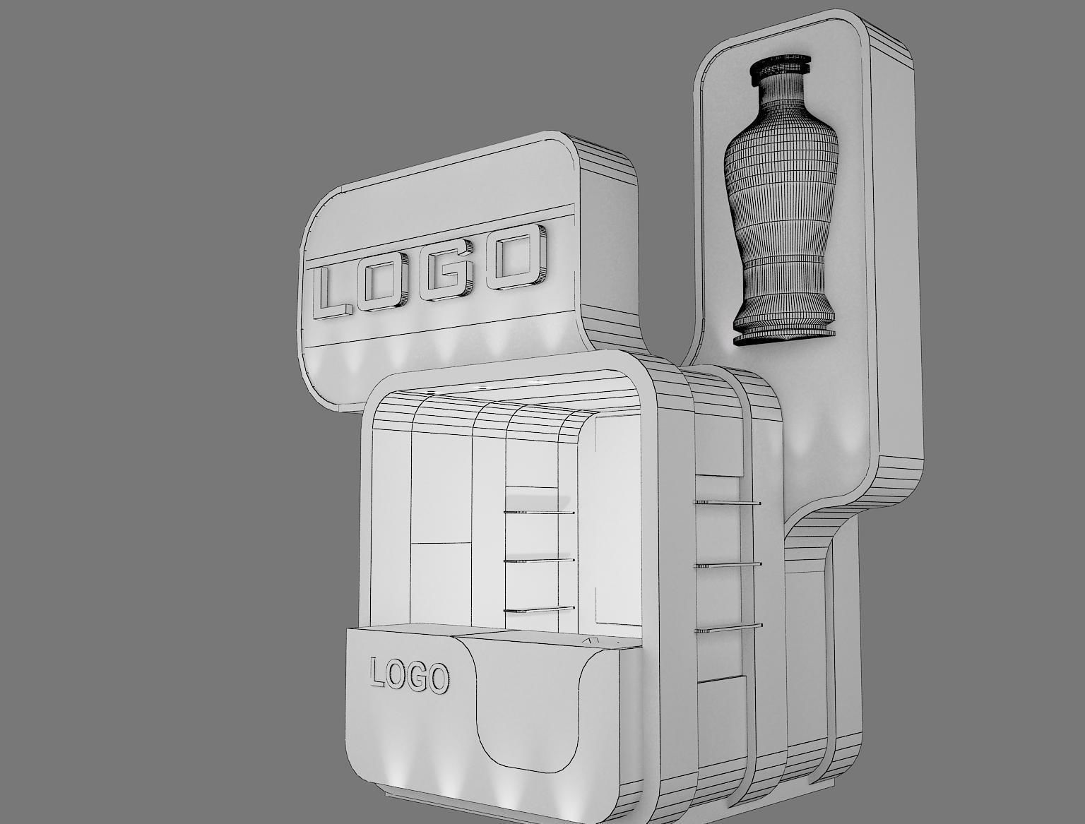 kiosk Booth Exhibition Stand a13 3D model_3