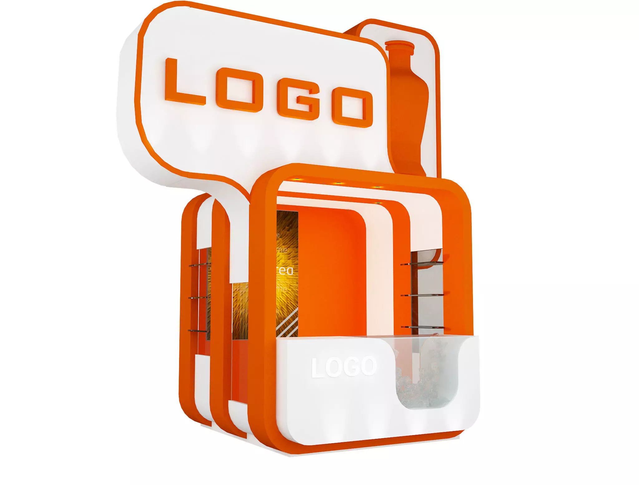 kiosk Booth Exhibition Stand a13 3D model_0