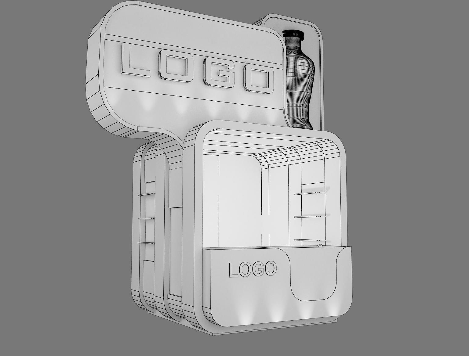 kiosk Booth Exhibition Stand a13 3D model_1