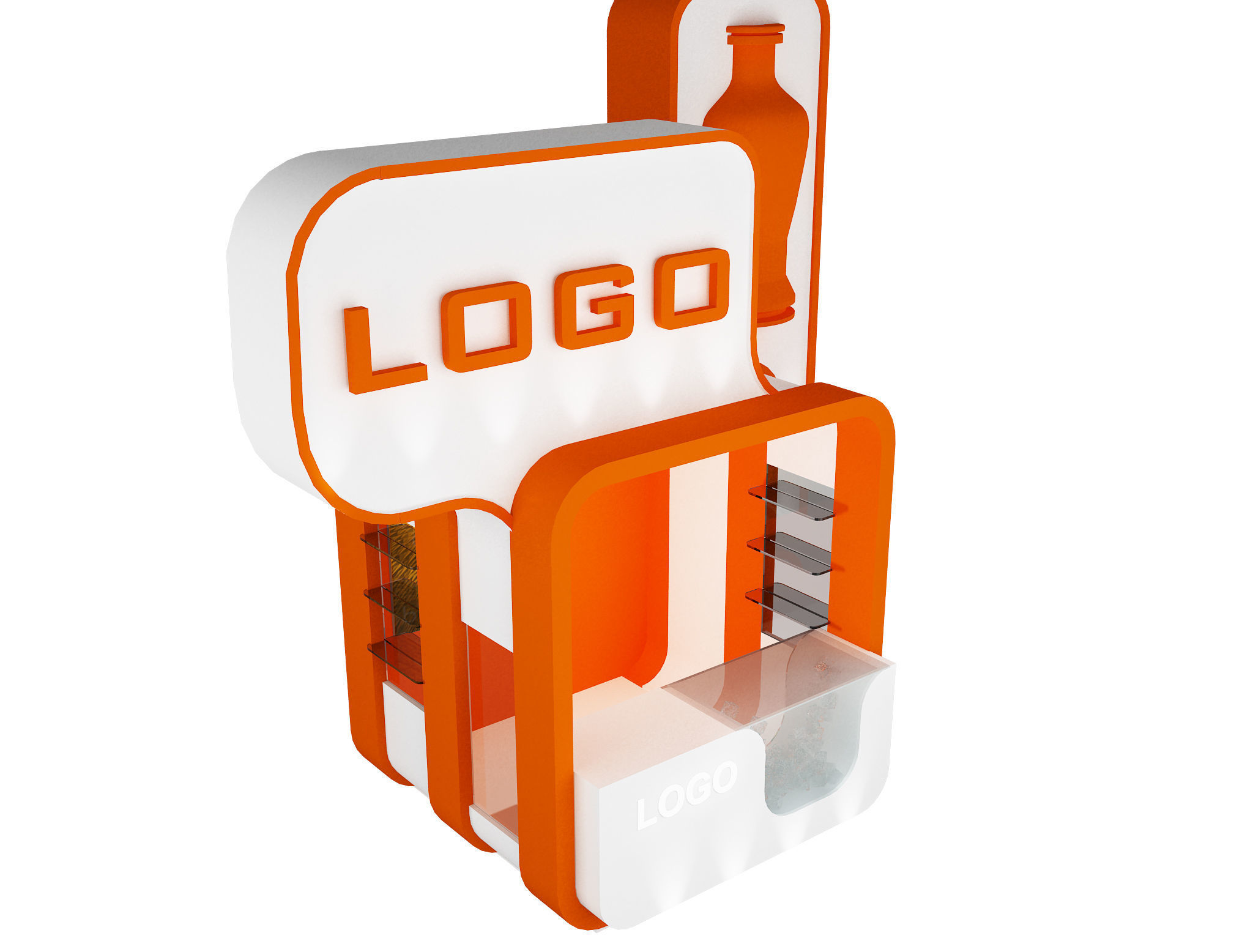 kiosk Booth Exhibition Stand a13 3D model_6