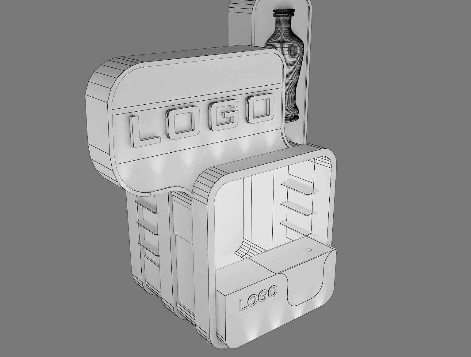 kiosk Booth Exhibition Stand a13 3D model_7