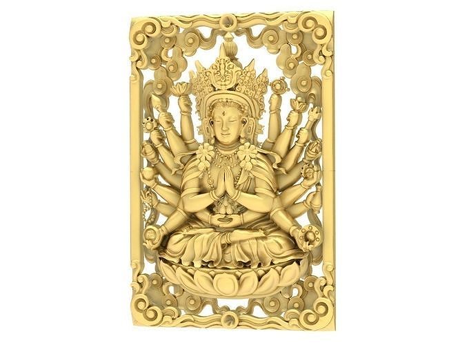 24k thousand hands buddha pendant 3599 3D print model