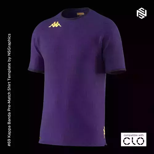 Kappa Banda Pre-Match Shirt for CLO3D-Marvelous Designer 3D model