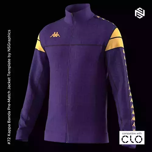 Kappa Banda Pre-Match Jacket for CLO3D-Marvelous Designer
