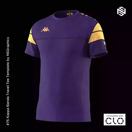 Kappa Banda Travel Tee for CLO3D-Marvelous Designer