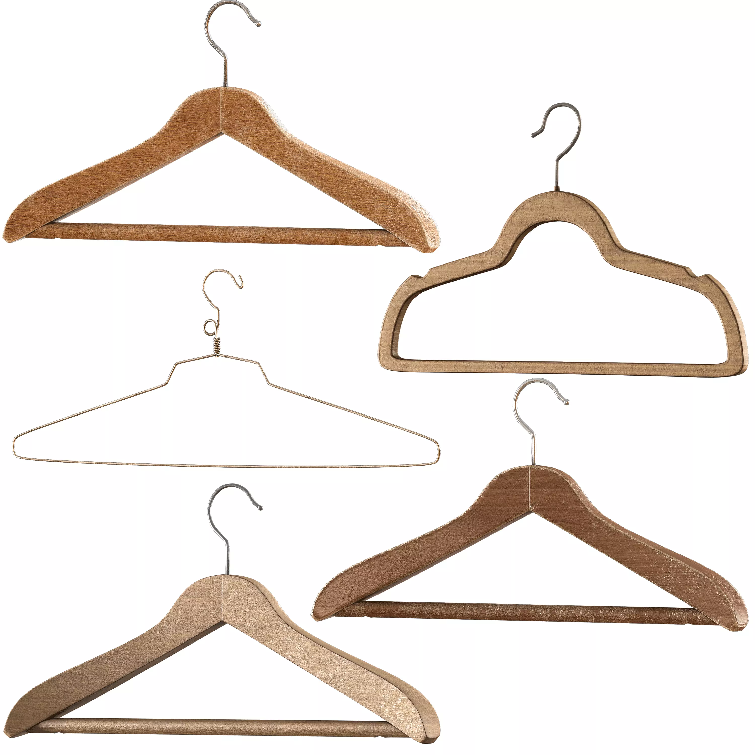 Hanger set for clothes PBR low poly 4k Low-poly 3D model_0