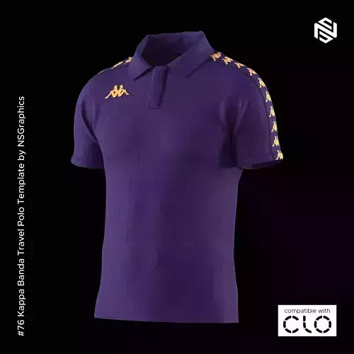 Kappa Banda Travel Polo for CLO3D-Marvelous Designer
