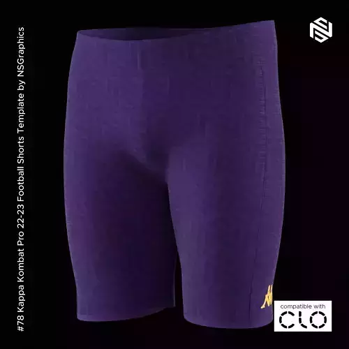 Kappa Kombat Pro 22-23 Football Shorts for CLO3D