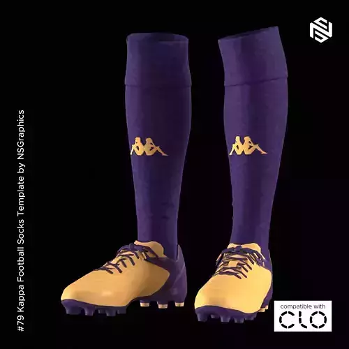 Kappa Football Socks for CLO3D-Marvelous Designer
