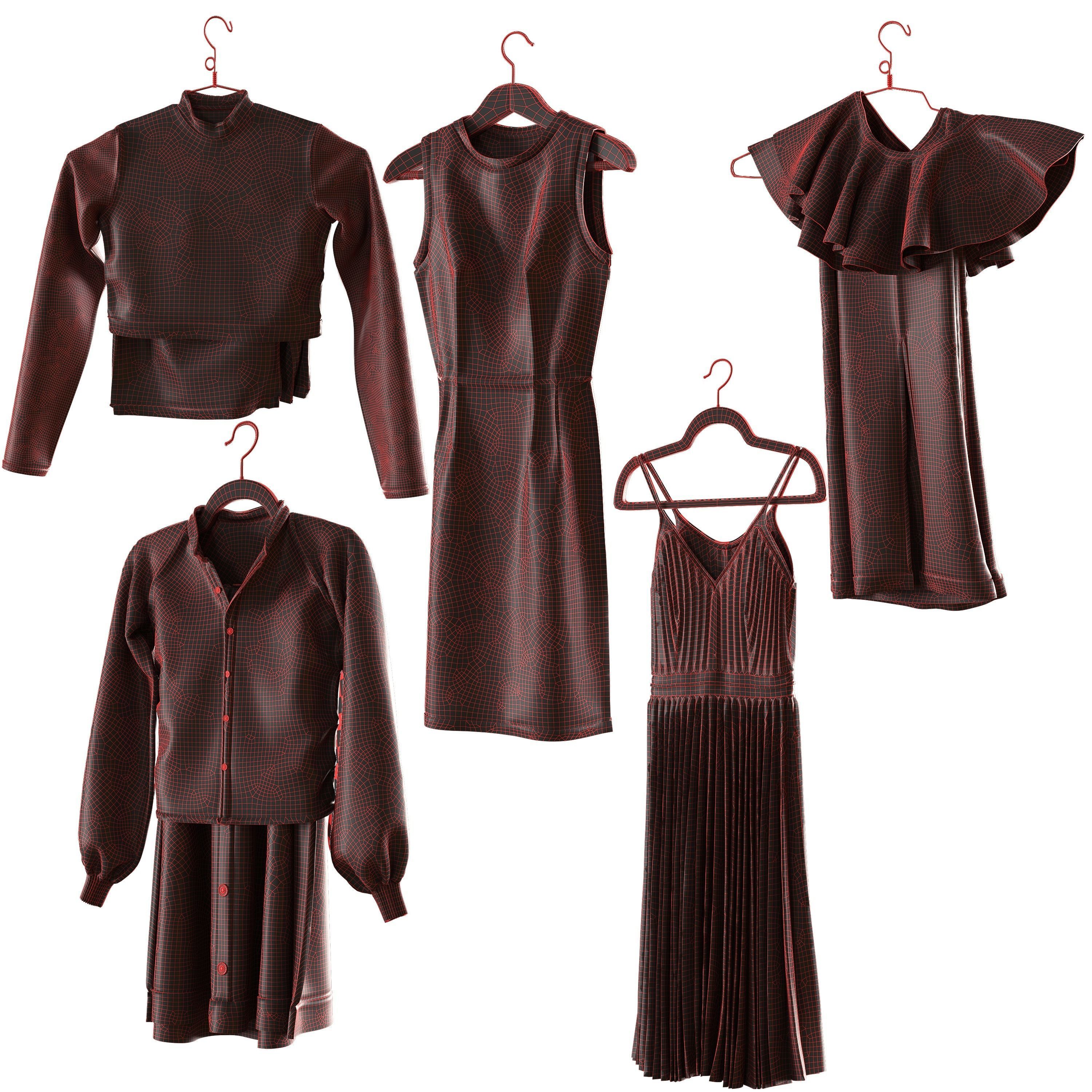 set of clothes on hanger PBR low poly 4k Low-poly 3D model_2