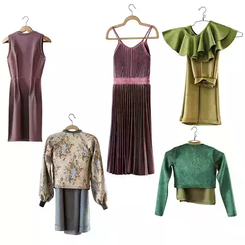 set of clothes on hanger PBR low poly 4k Low-poly 3D model