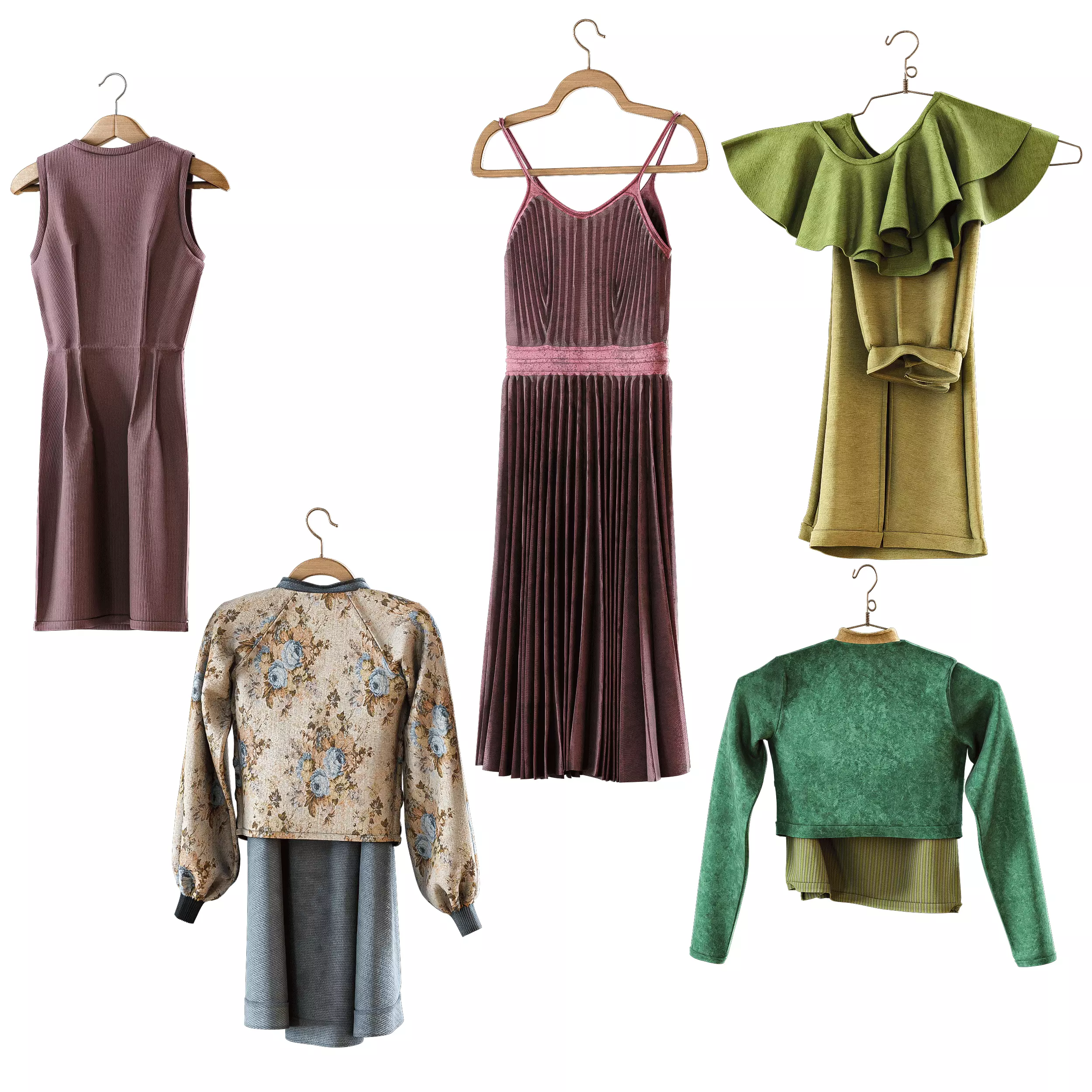 set of clothes on hanger PBR low poly 4k Low-poly 3D model_0