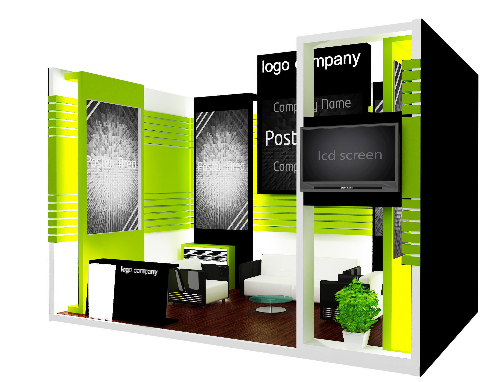 Booth Exhibition Stand a12 3D model_2