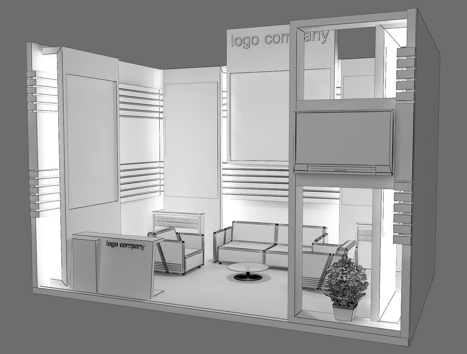 Booth Exhibition Stand a12 3D model_16