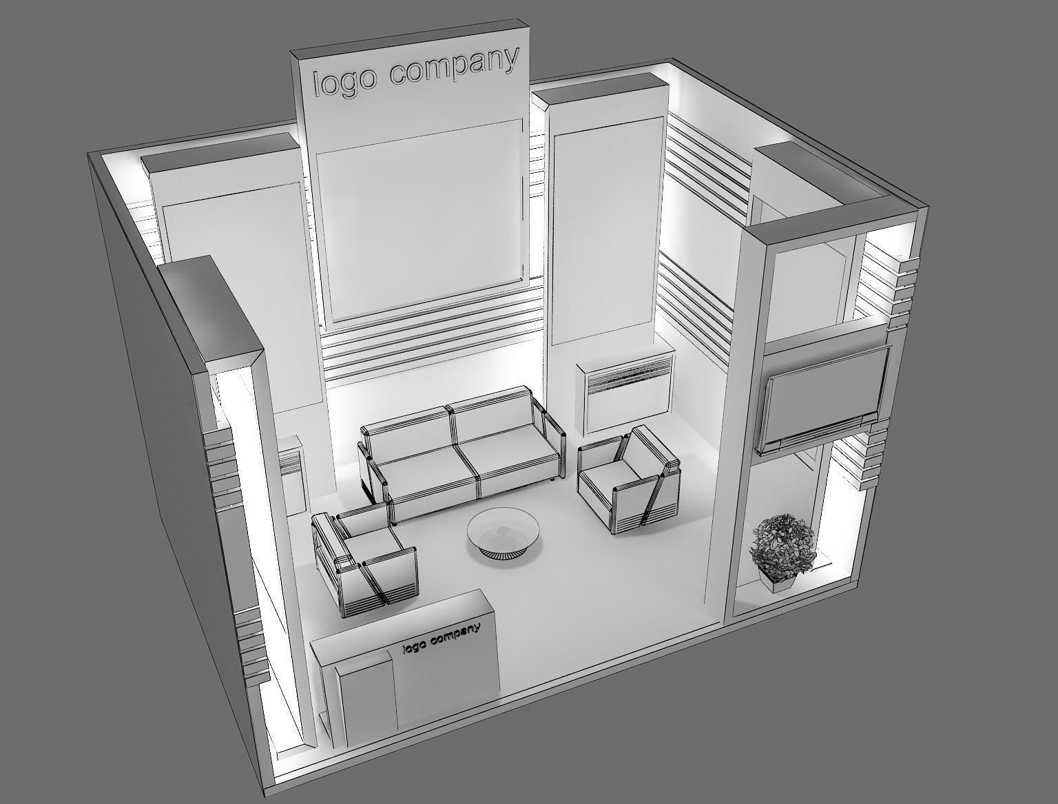 Booth Exhibition Stand a12 3D model_11