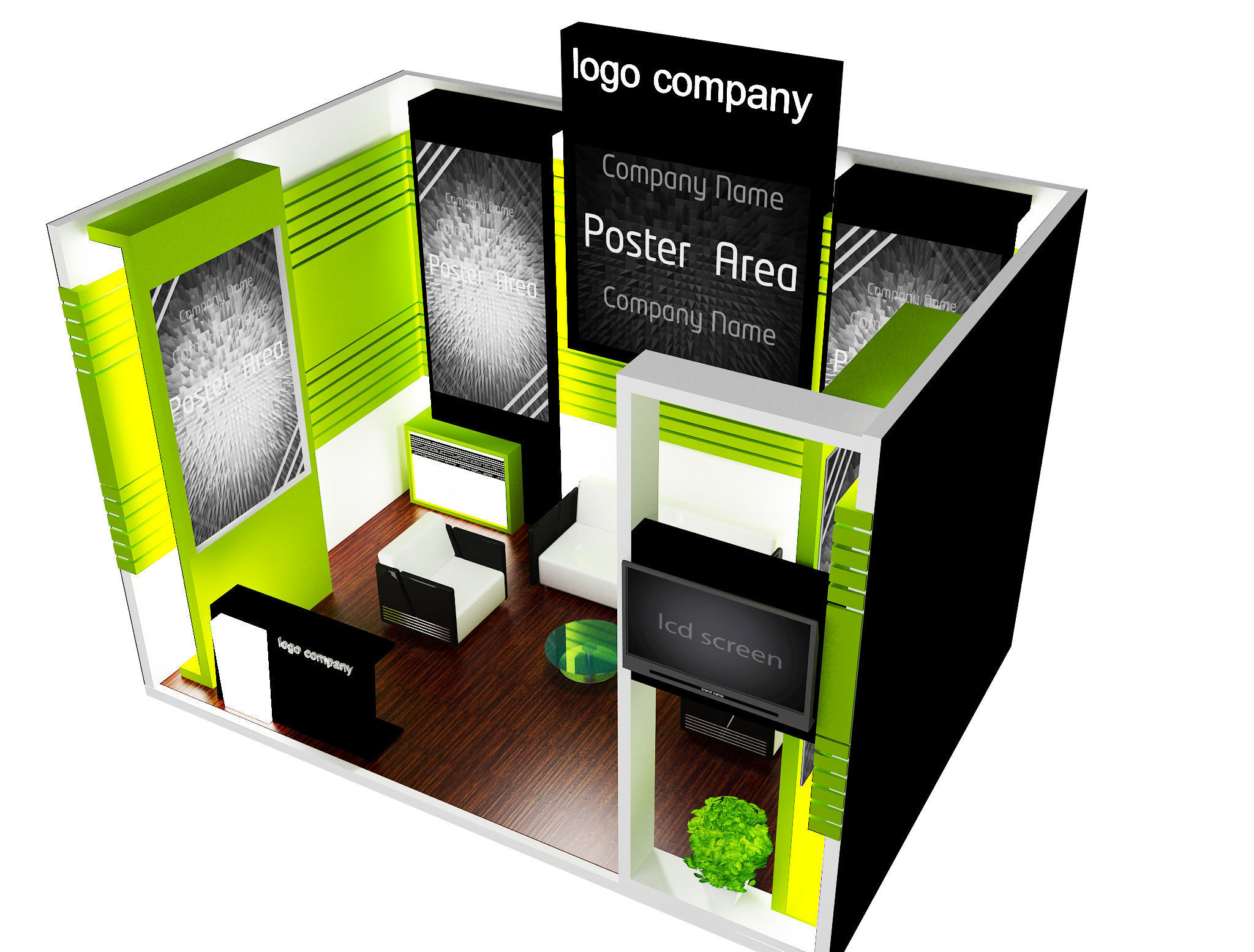 Booth Exhibition Stand a12 3D model_8