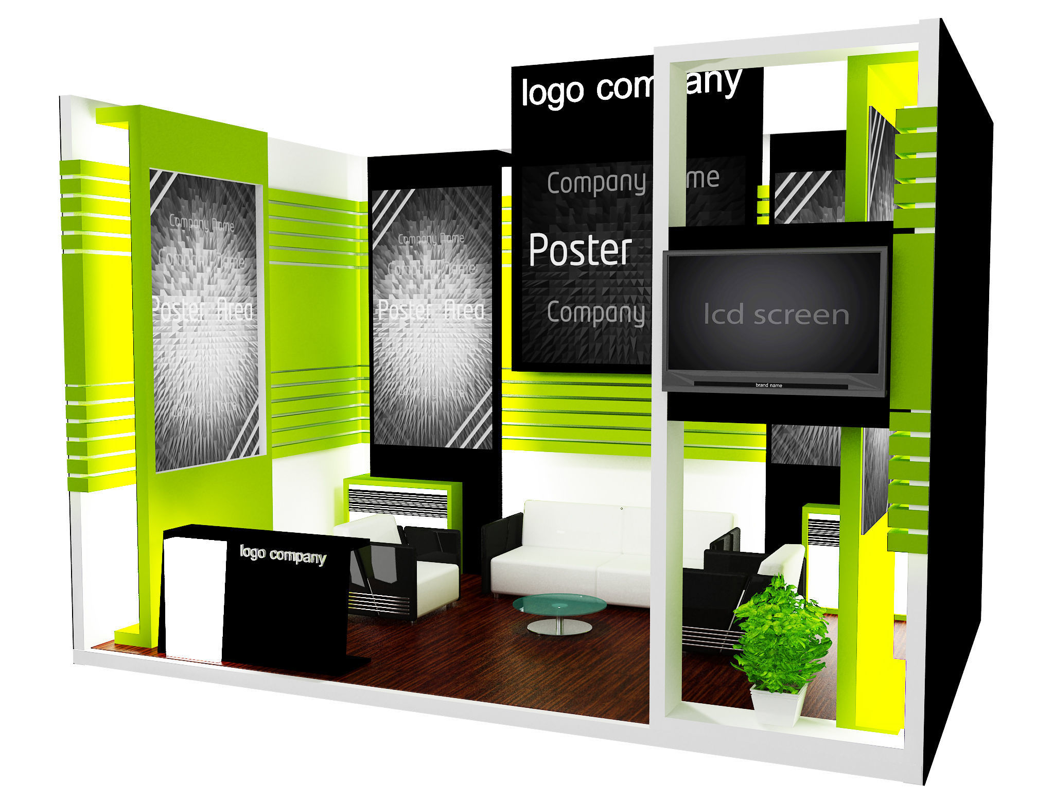 Booth Exhibition Stand a12 3D model_17