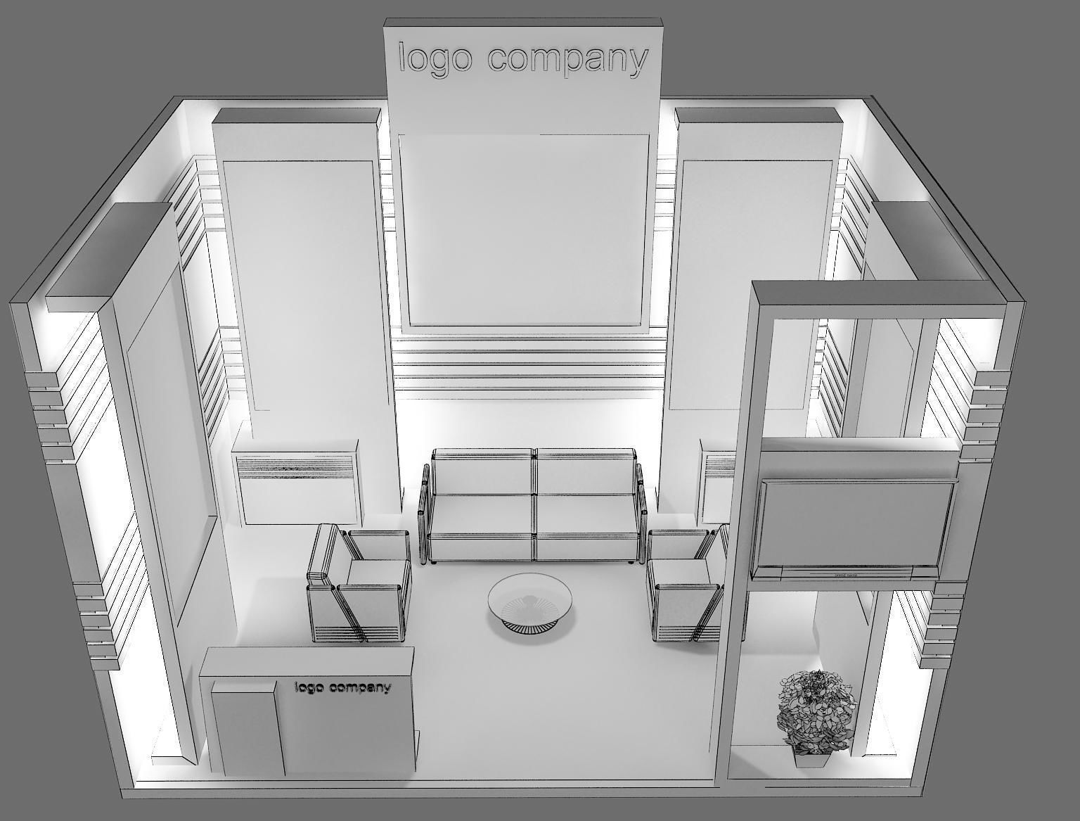 Booth Exhibition Stand a12 3D model_1