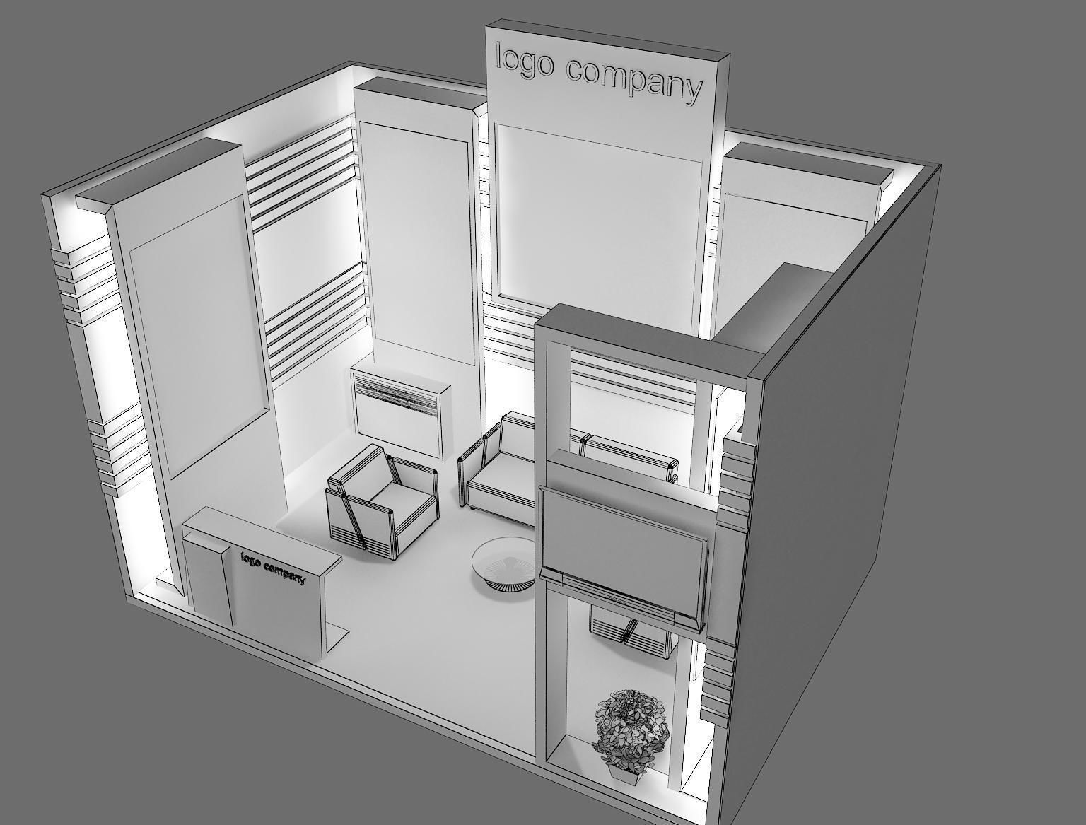 Booth Exhibition Stand a12 3D model_9