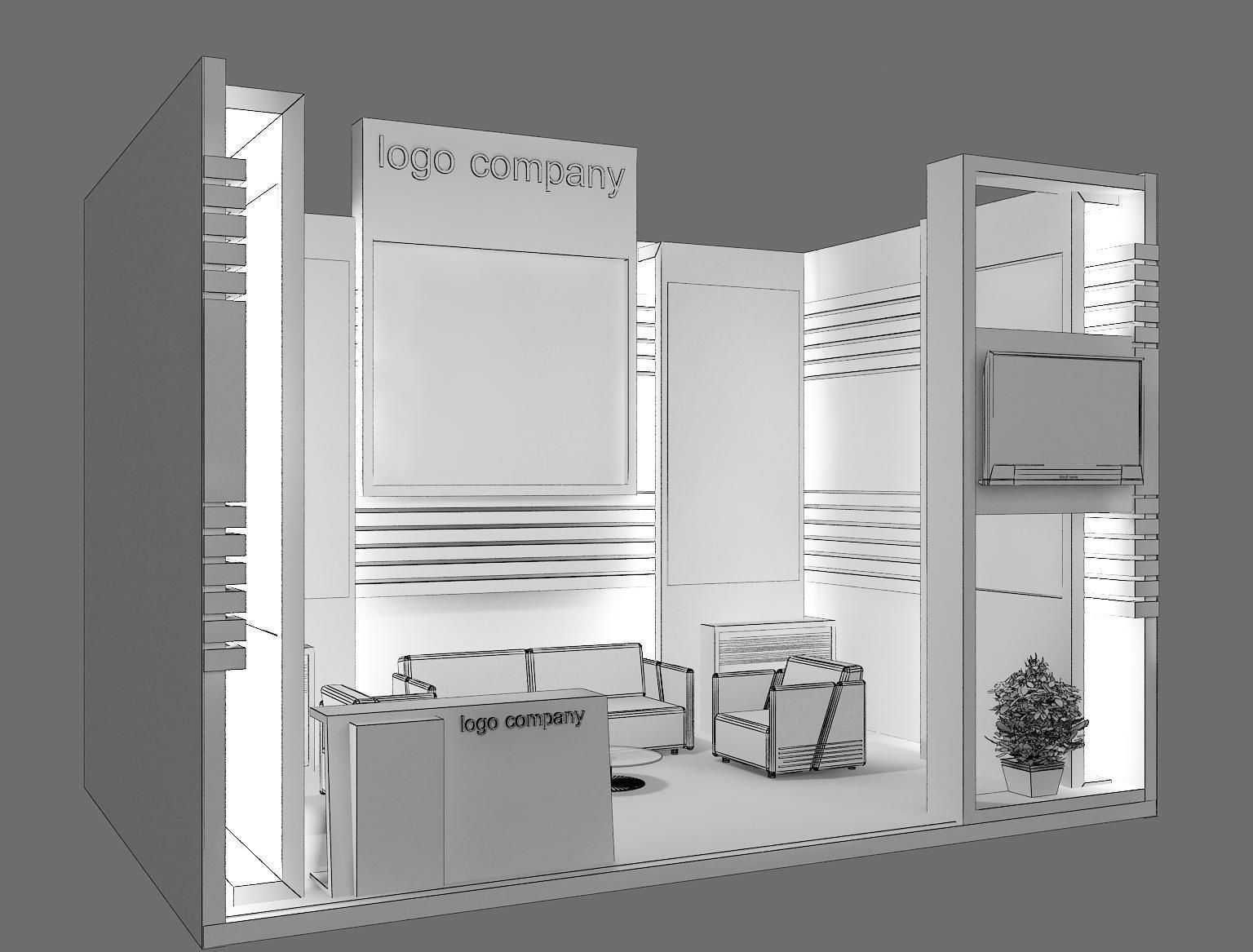 Booth Exhibition Stand a12 3D model_7