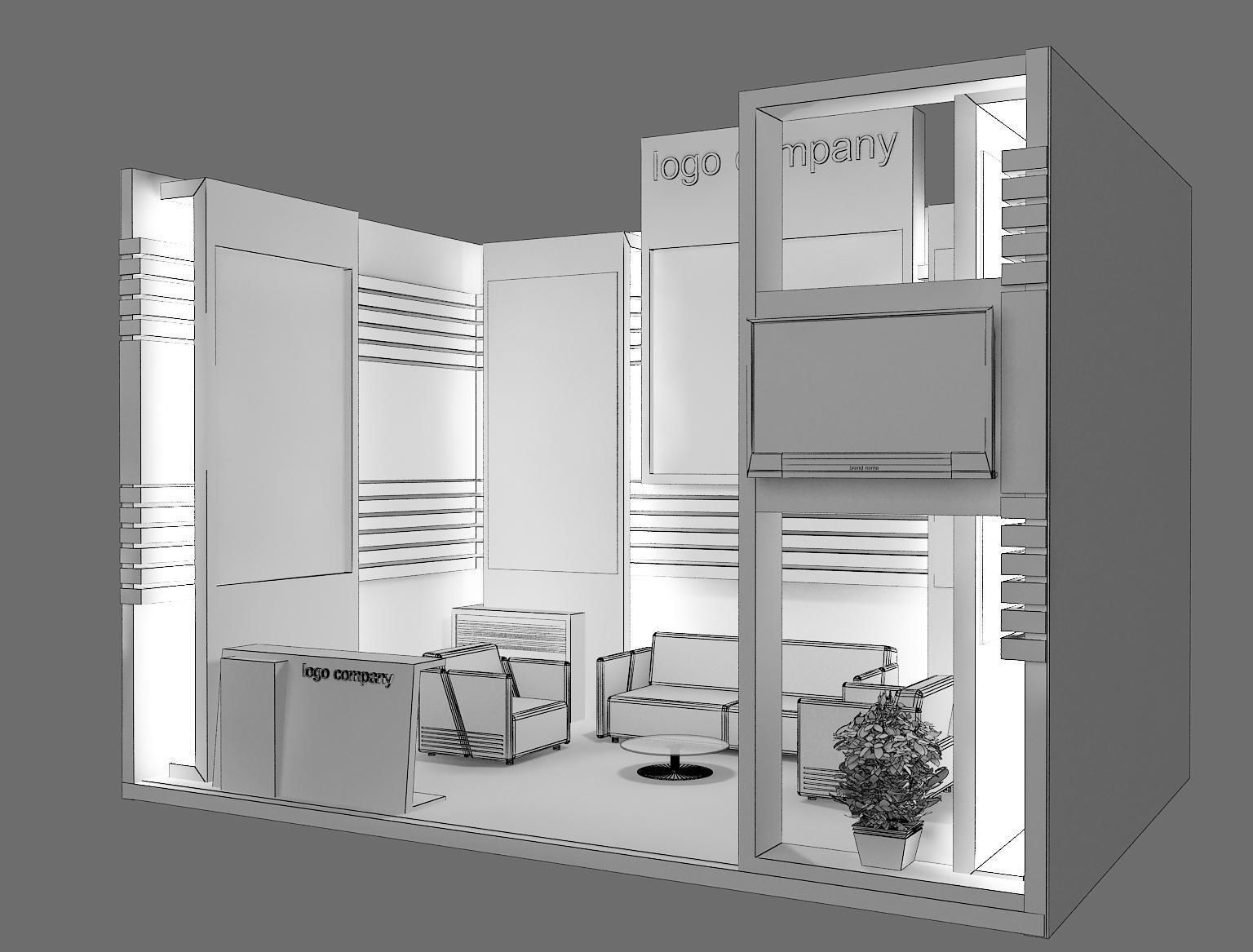 Booth Exhibition Stand a12 3D model_3