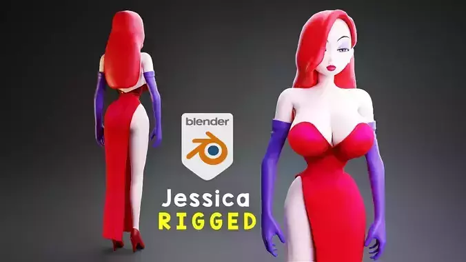 Classic Jessica rabbit rigged