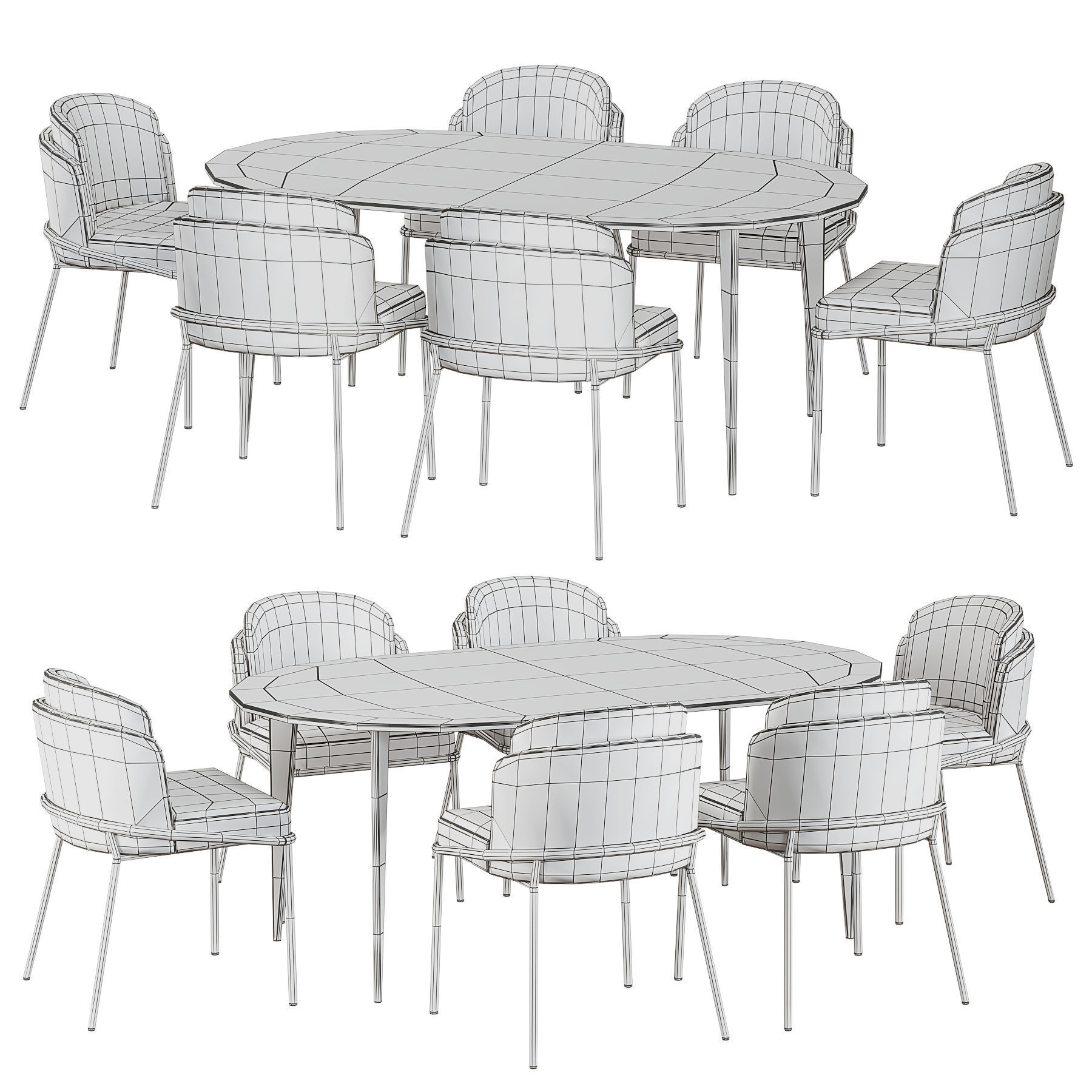 Minotti fil noir dining table 2 3D model_4