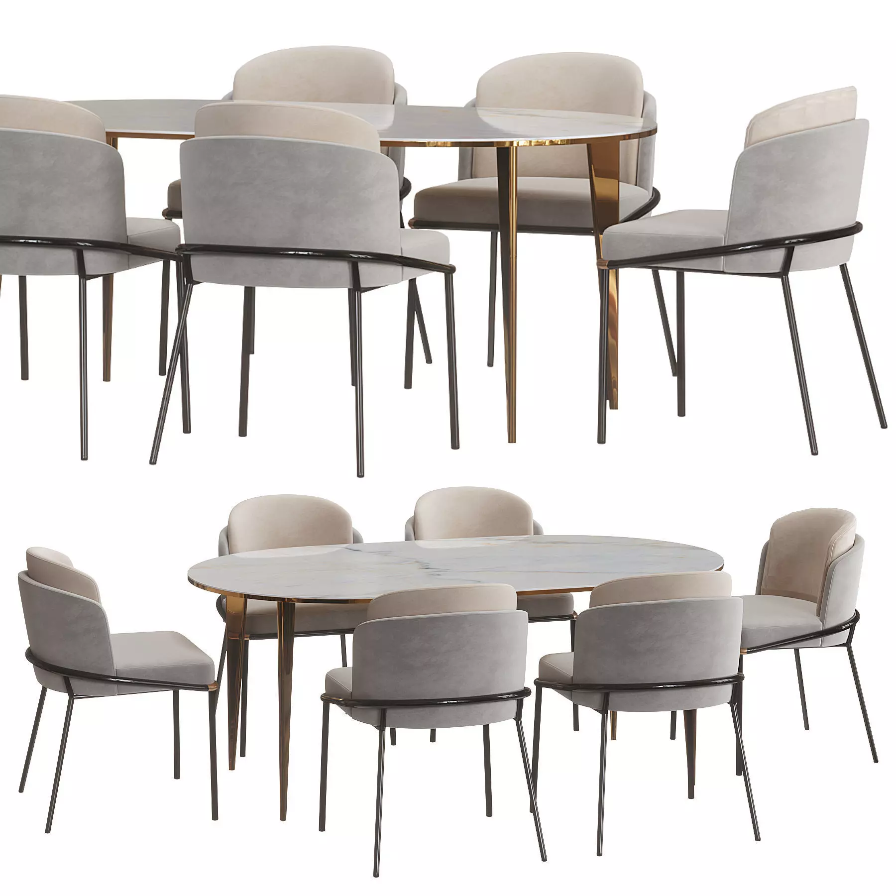 Minotti fil noir dining table 2 3D model_0