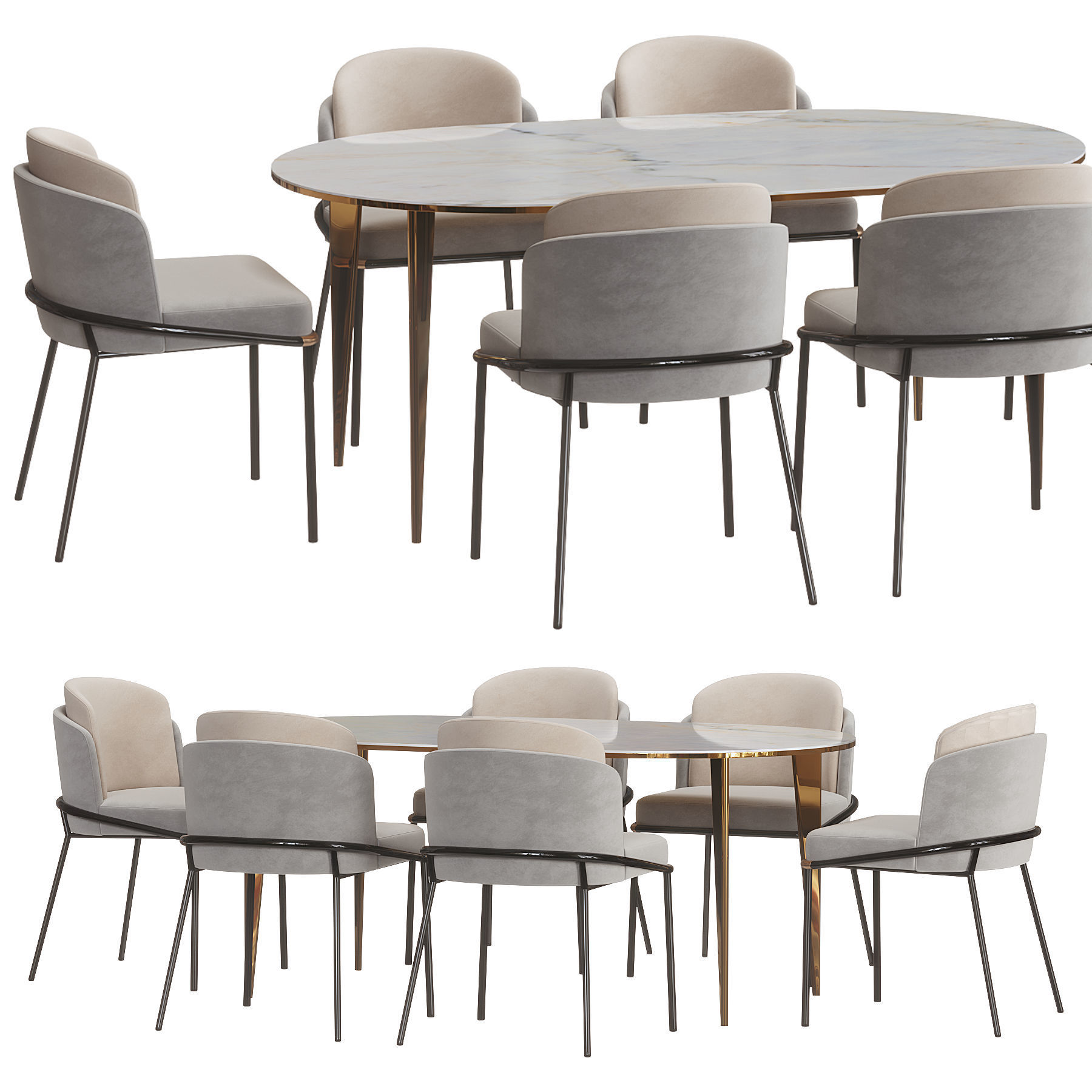 Minotti fil noir dining table 2 3D model_1