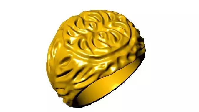 leaf textured ring stl verified