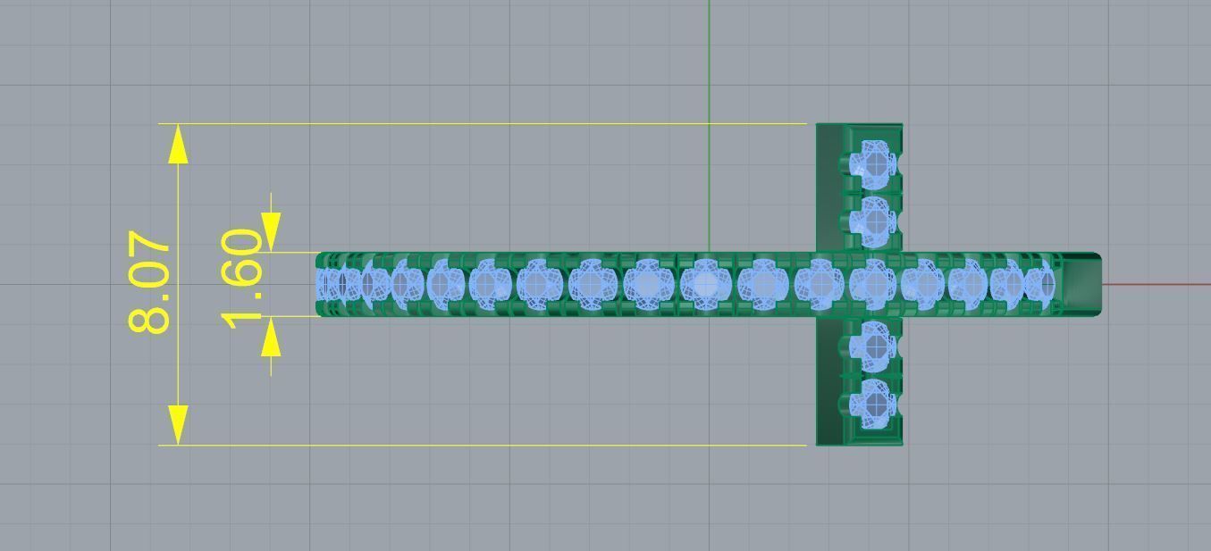 diamond cross band 3D print model_2