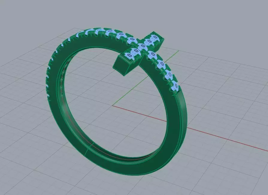 diamond cross band 3D print model_0