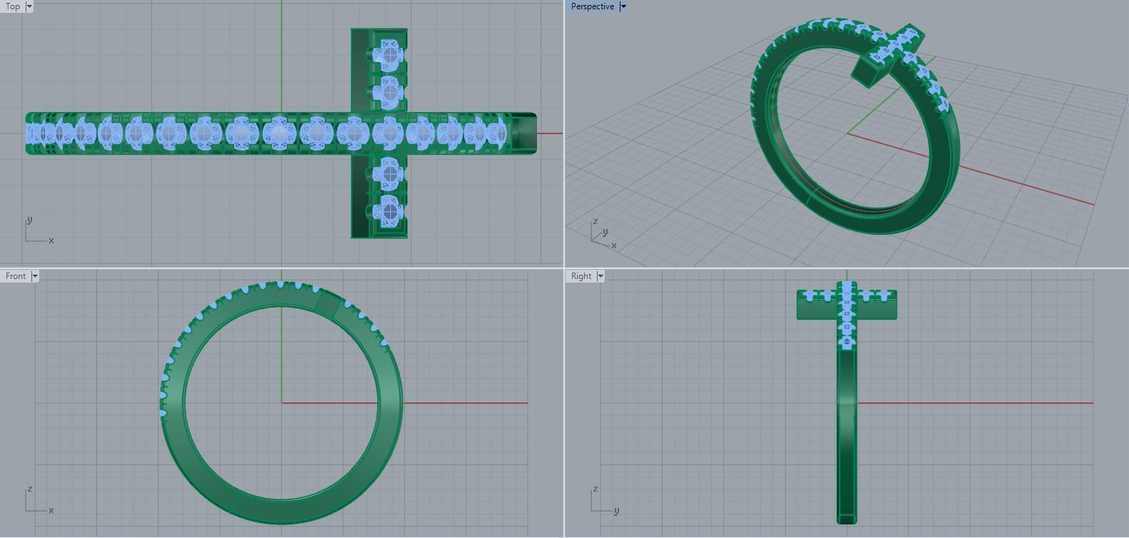diamond cross band 3D print model_1