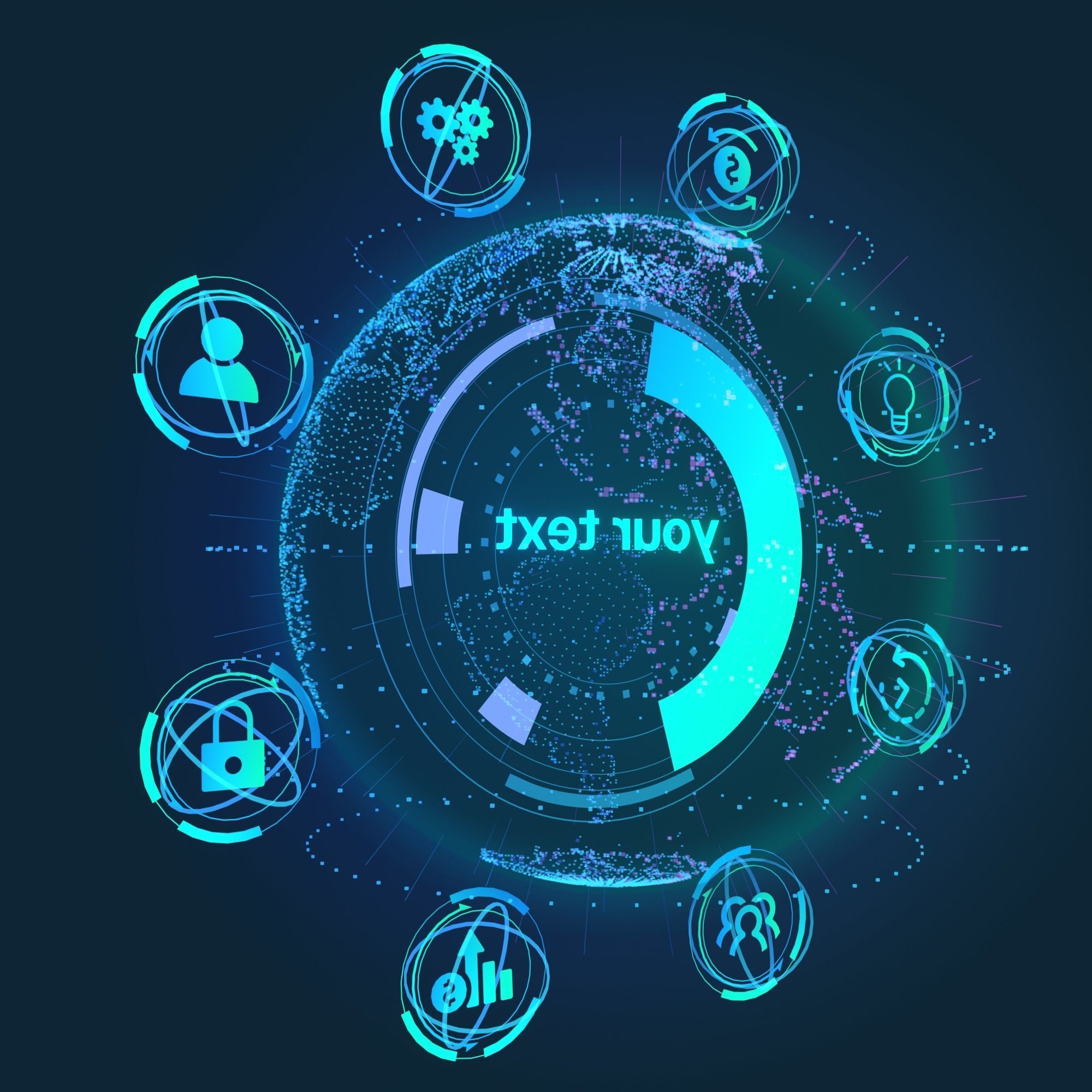 Animated Hologram Planet Earth Sci-Fi HUD Low-poly 3D model_6