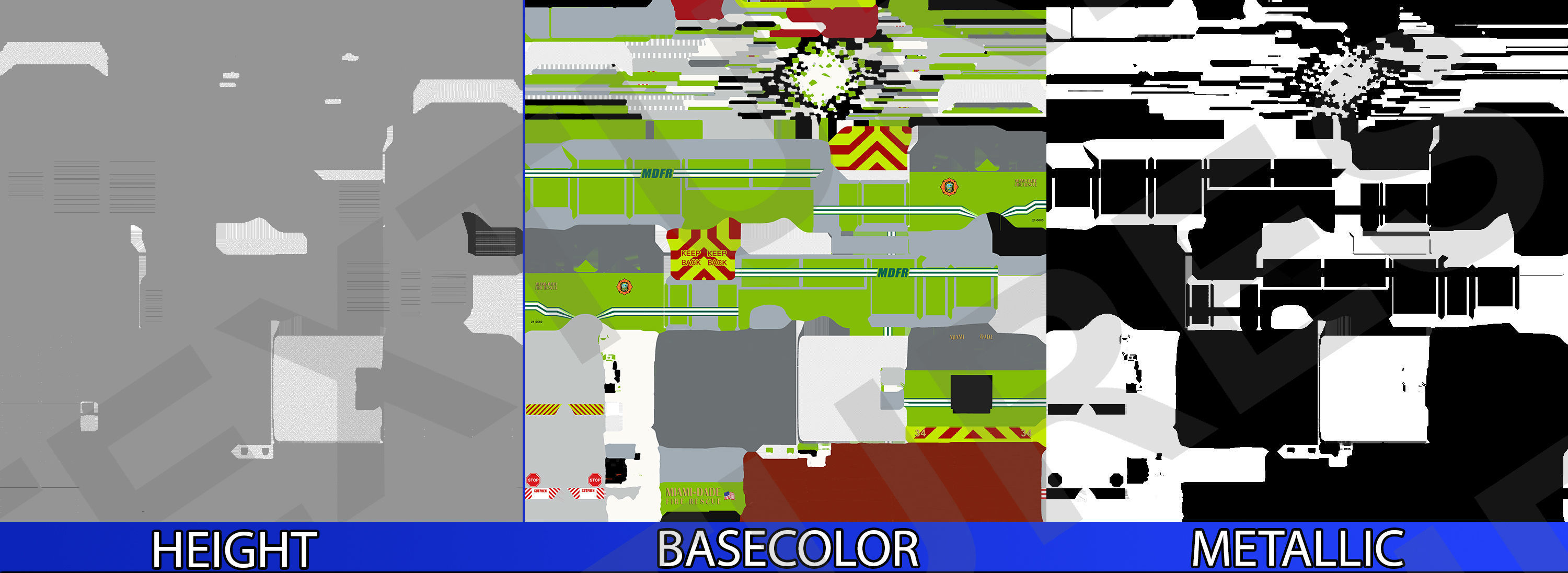 Fire Truck Aerial Platform Miame Dade Low-poly 3D model_55