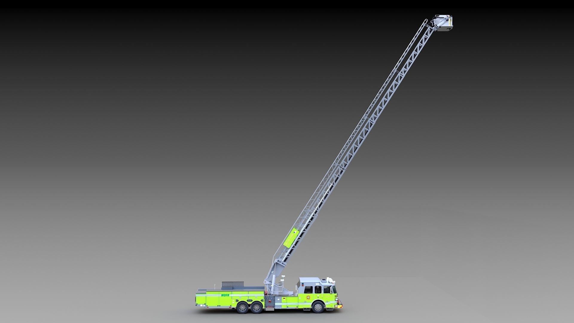 Fire Truck Aerial Platform Miame Dade Low-poly 3D model_20