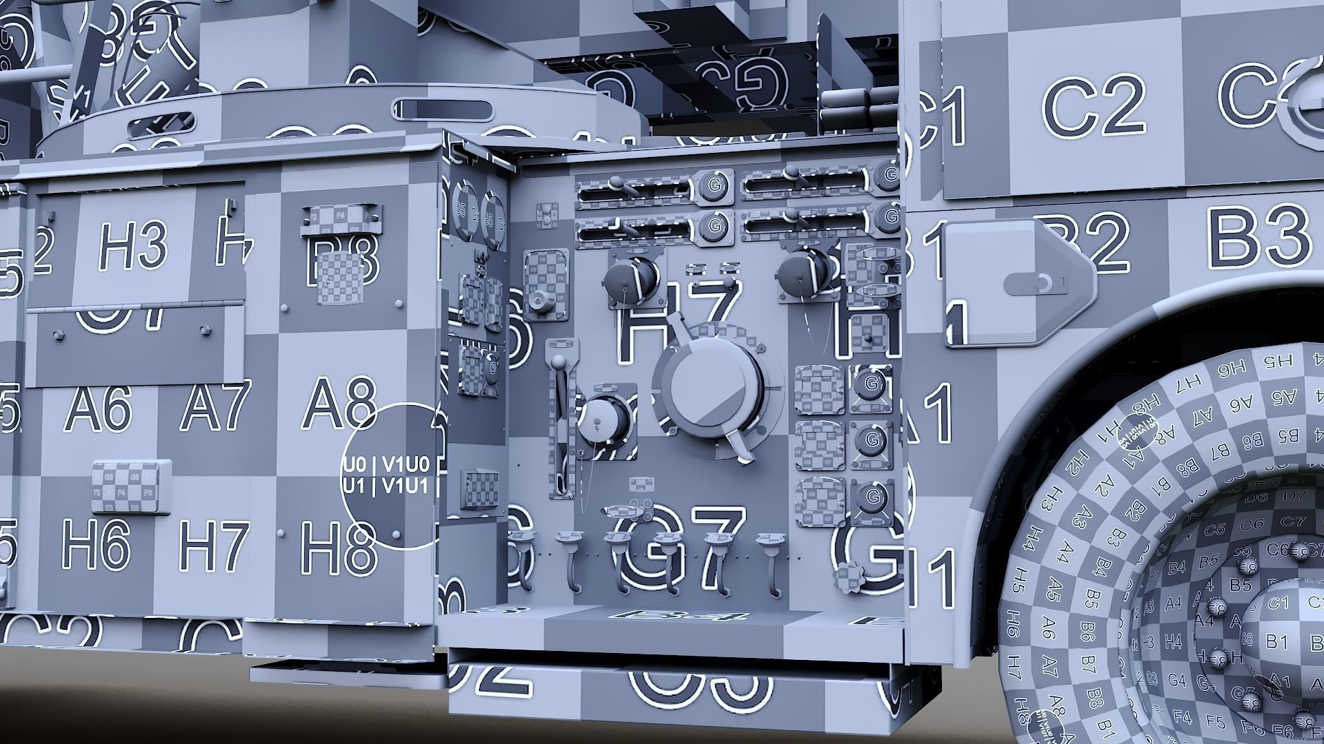 Fire Truck Aerial Platform Miame Dade Low-poly 3D model_41