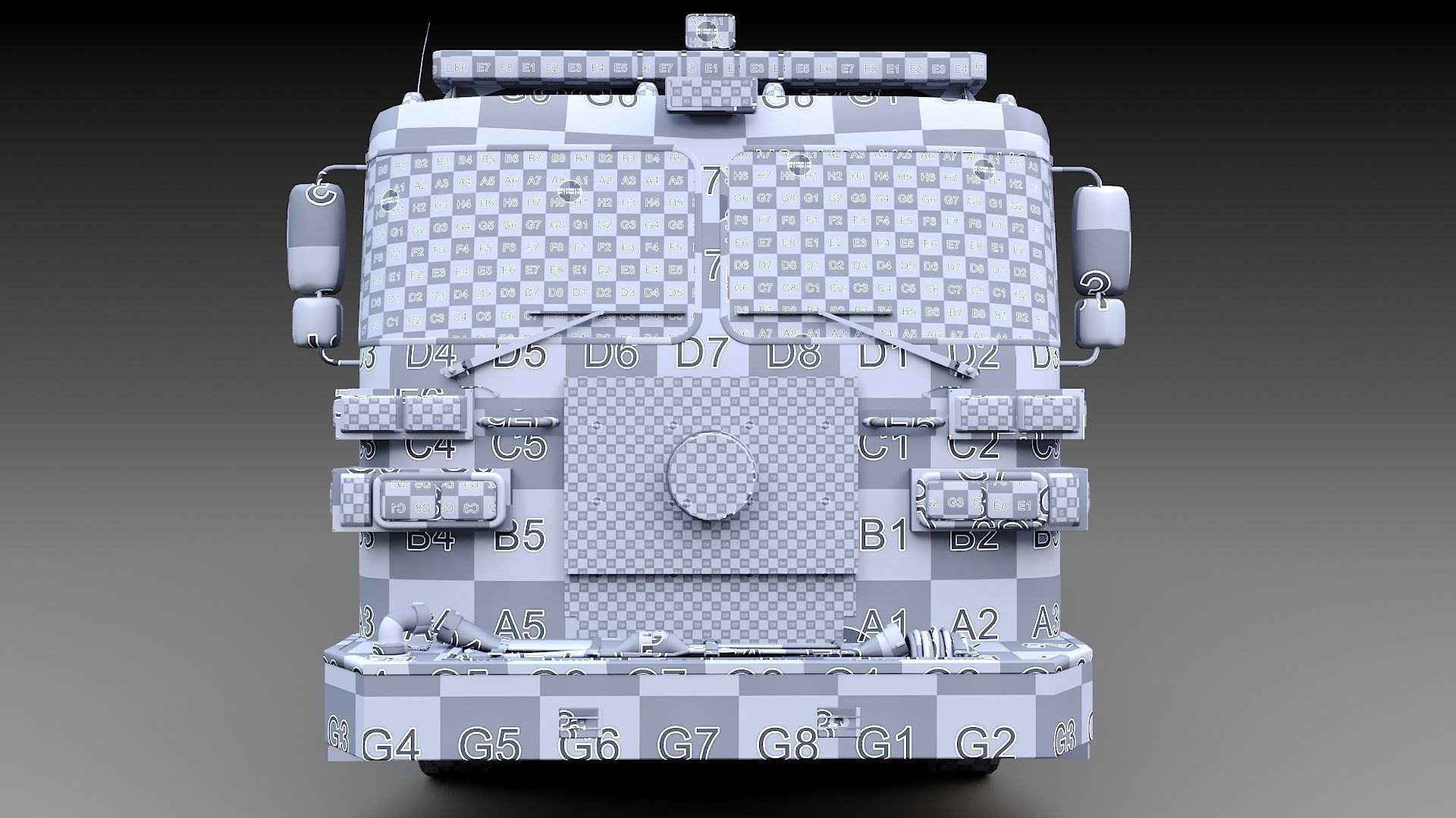 Fire Truck Aerial Platform Miame Dade Low-poly 3D model_35