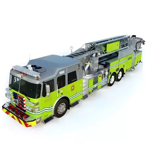 Fire Truck Aerial Platform Miame Dade Low-poly 3D model
