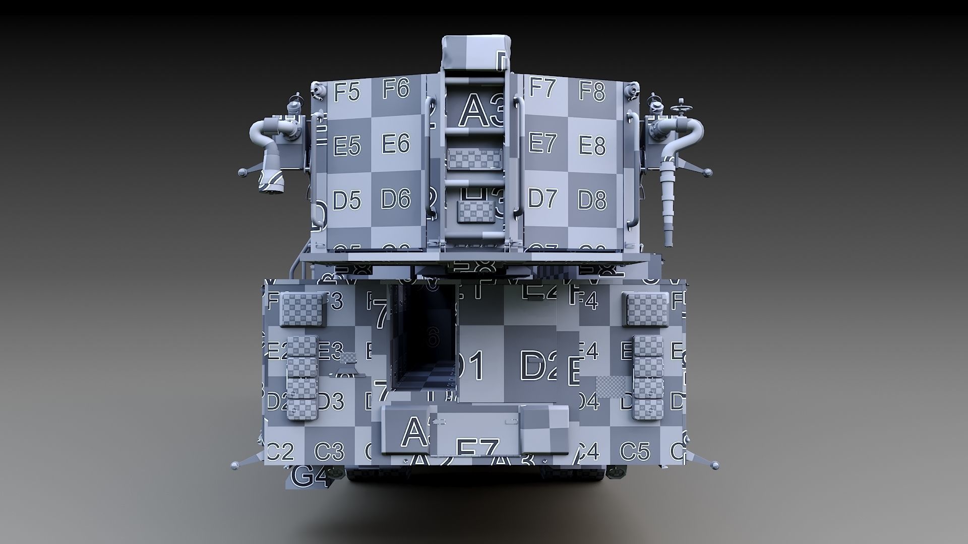 Fire Truck Aerial Platform Miame Dade Low-poly 3D model_38