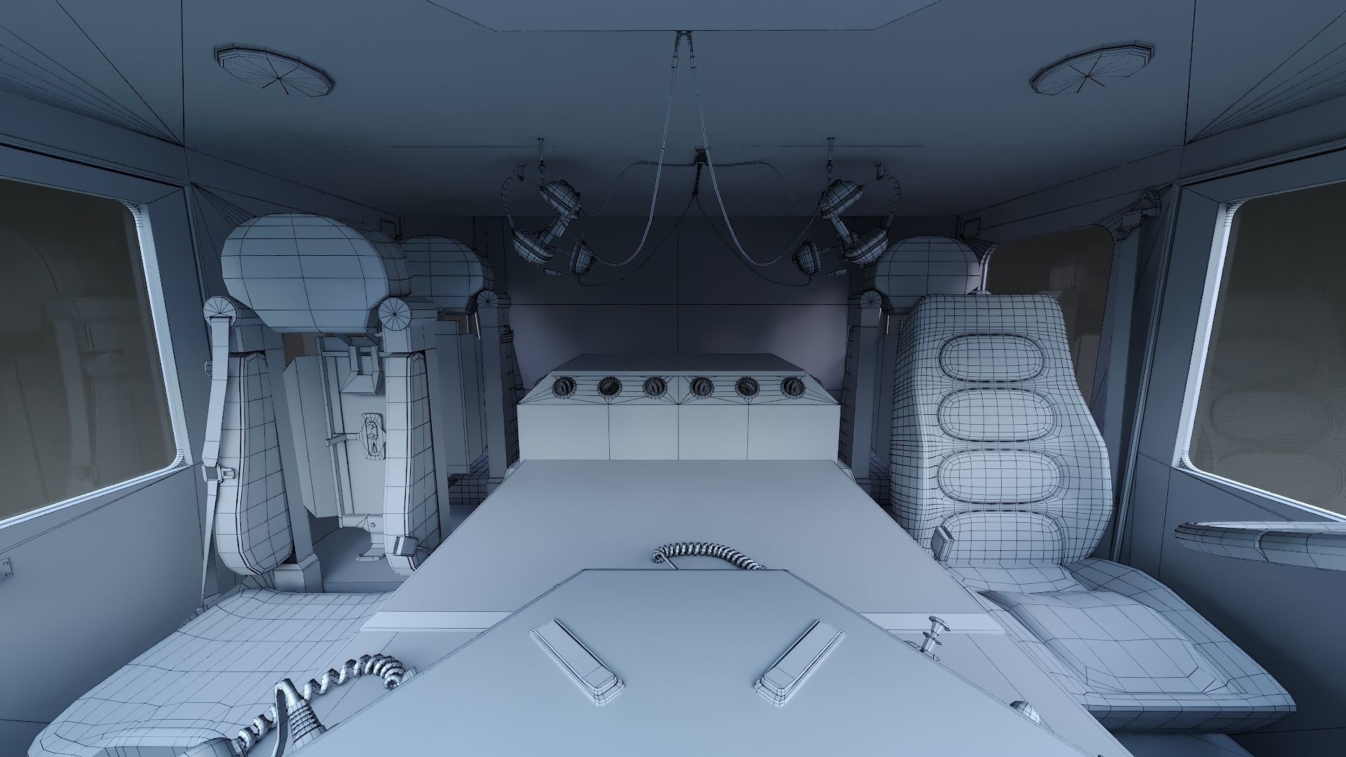 Fire Truck Aerial Platform Miame Dade Low-poly 3D model_51