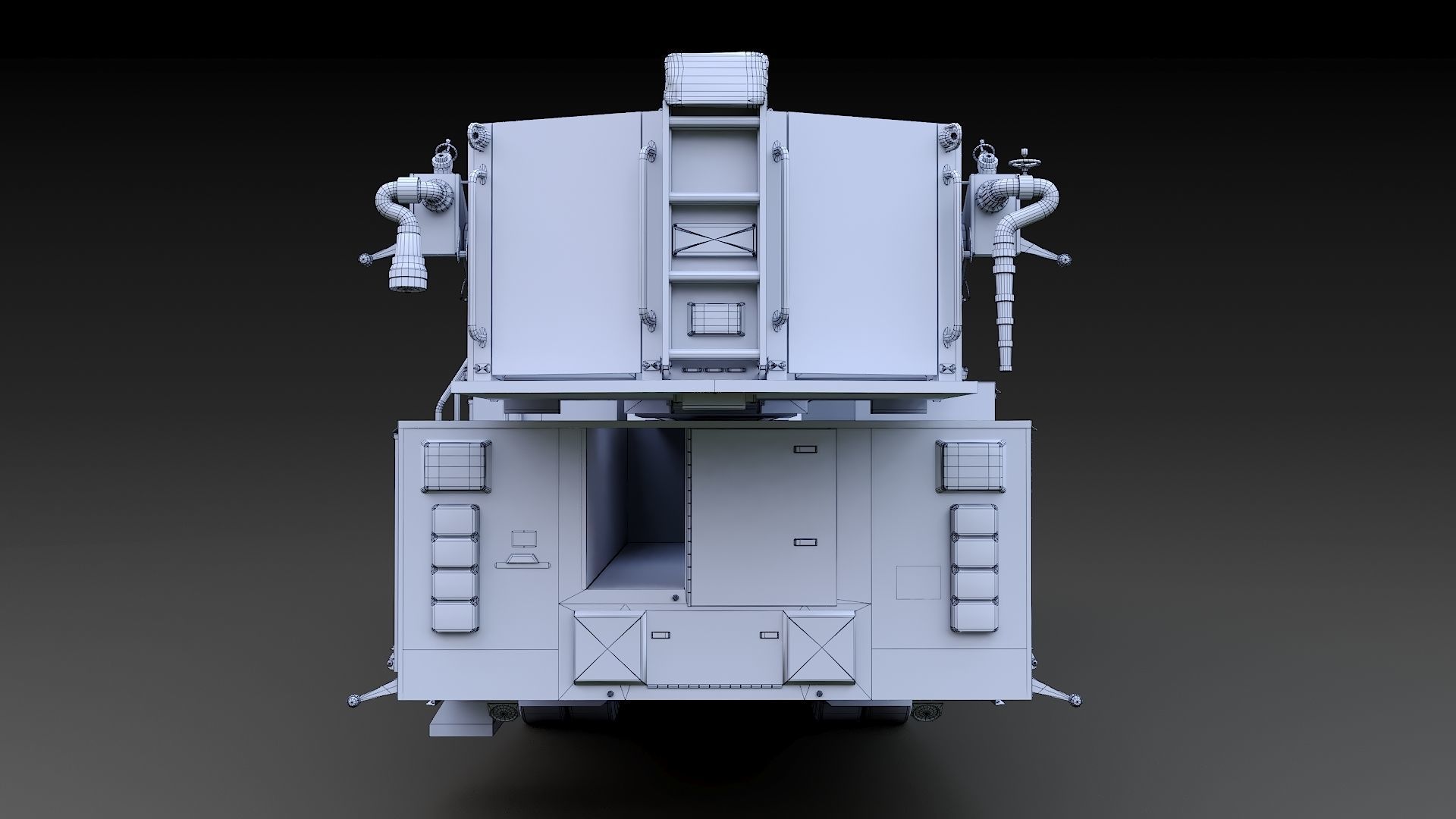 Fire Truck Aerial Platform Miame Dade Low-poly 3D model_47