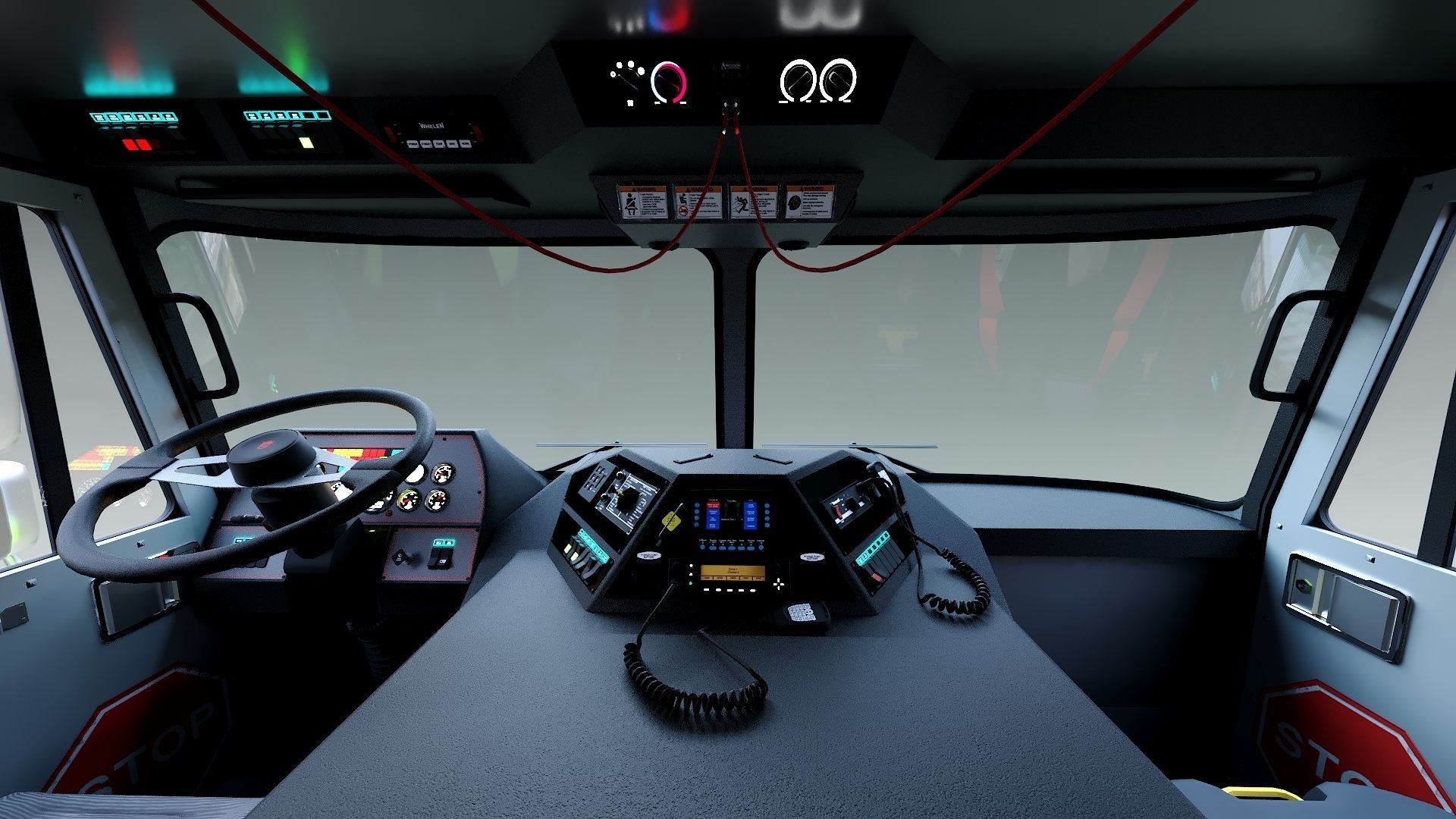 Fire Truck Aerial Platform Miame Dade Low-poly 3D model_23