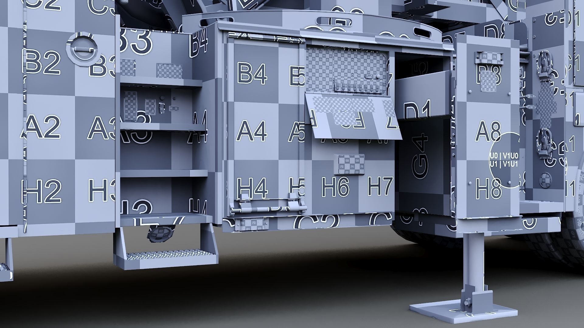 Fire Truck Aerial Platform Miame Dade Low-poly 3D model_42